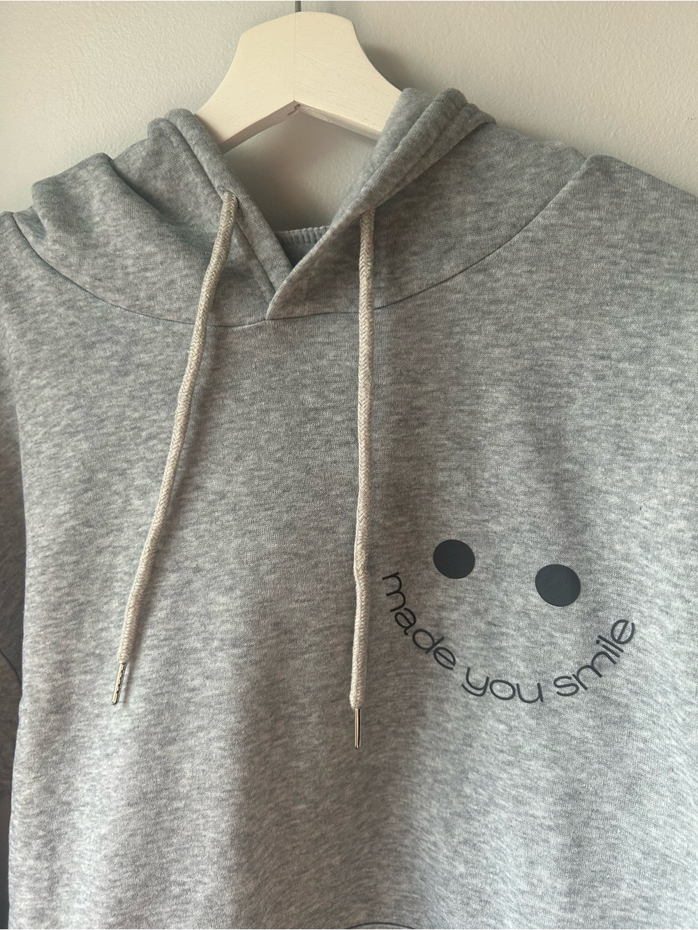 NWOT Hooded Sweatshirt with Smile Graphic